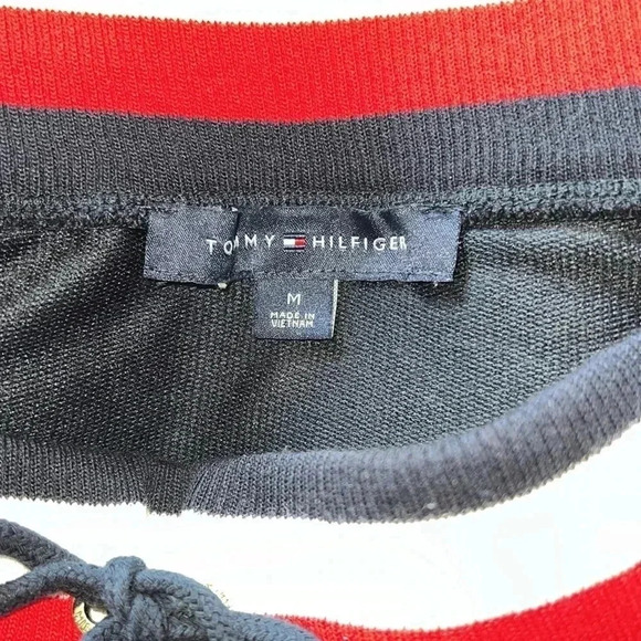 Tommy Hilfiger Womens Navy Knit Skirt Elastic Tie Waist Band Medium - Picture 11 of 12